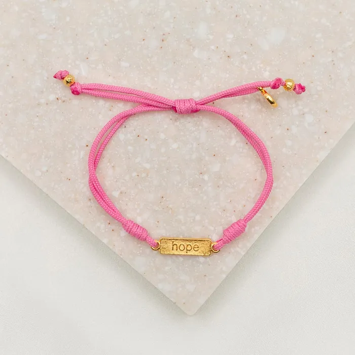 Bracelets Hope Pink Words of Wisdom Breast Cancer Awareness Bracelet My Saint My Hero