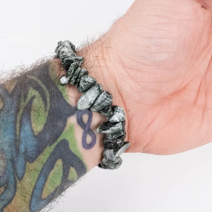 Bracelets Seraphinite Tumbled Chips Bracelet InnerVision Crystals