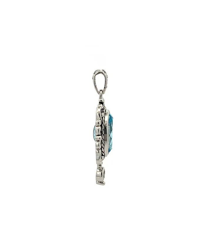 Buddha Groove Sterling Silver Blue Topaz Pendant Necklaces