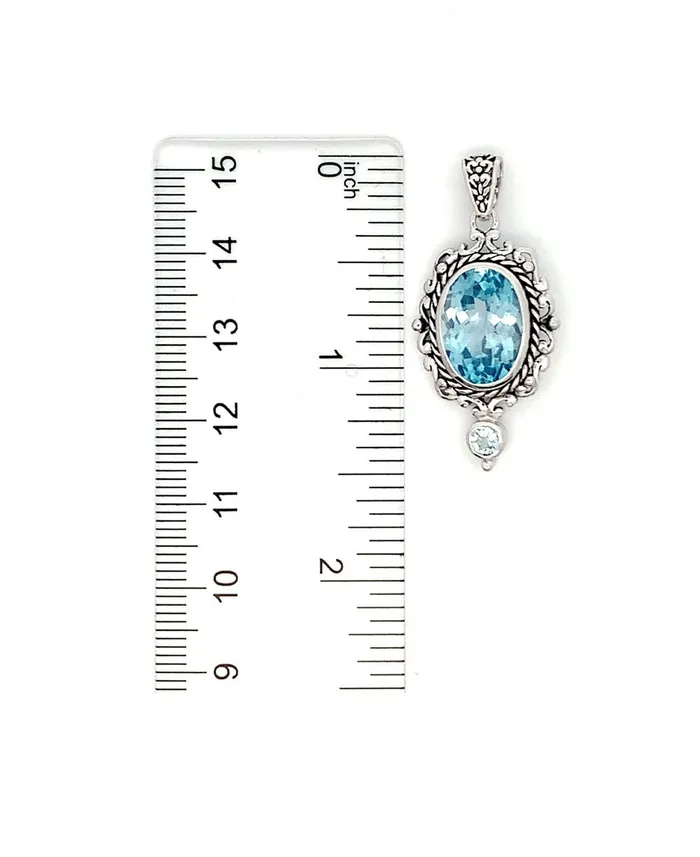 Buddha Groove Sterling Silver Blue Topaz Pendant Necklaces