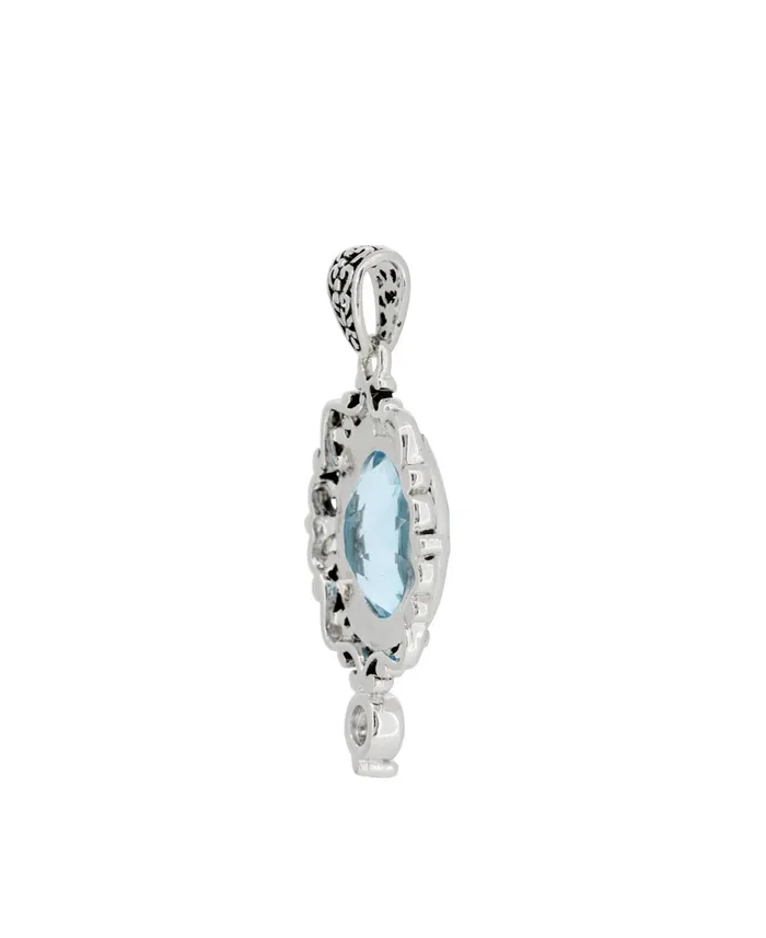 Buddha Groove Sterling Silver Blue Topaz Pendant Necklaces