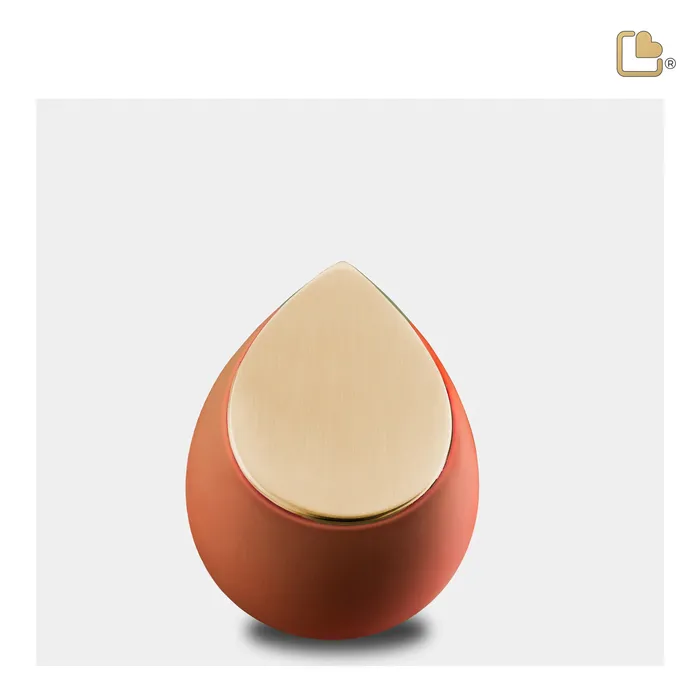 Drop Keepsake Urn Terracotta Brushed Gold LoveUrns Earrings