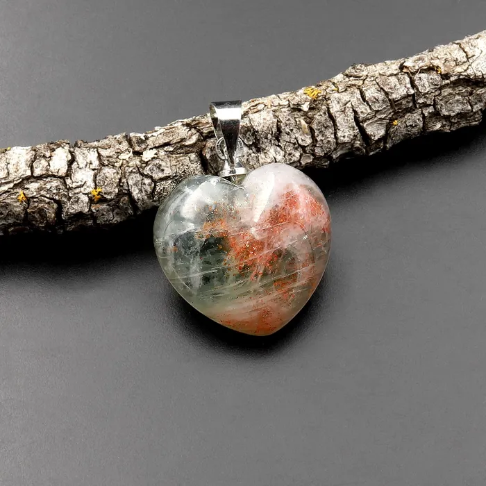 Intrinsic Trading Necklaces Extremely Rare Natural Green Orange Arusha Sunstone Heart Pendant