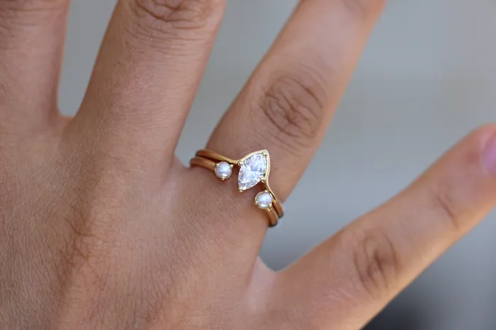 Marquise Engagement Ring Minimalist Engagement Ring ARTEMER Rings