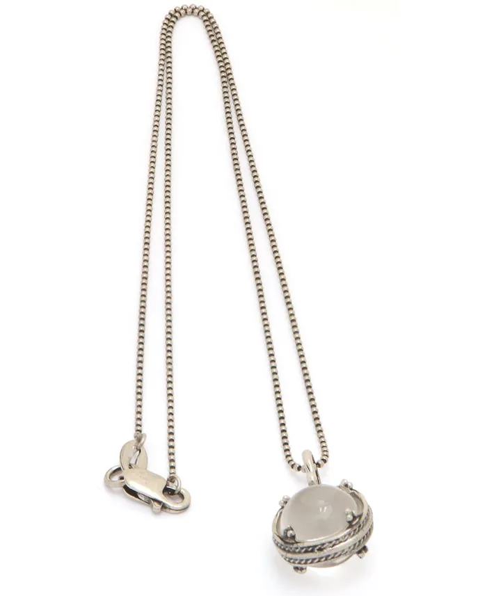 Necklaces Buddha Groove Crystal Ball Filigree Necklace Sterling Silver