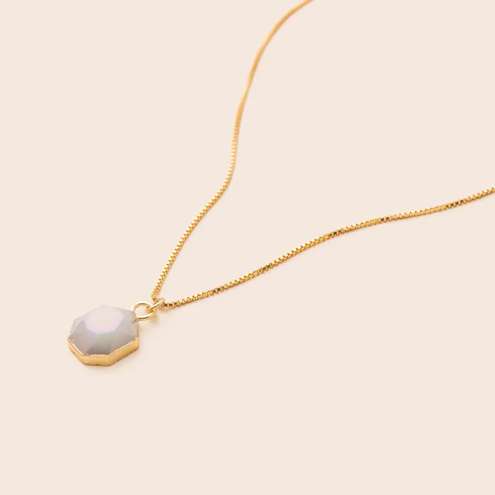 Necklaces Gemlet Moonlight Heptagon Agate Necklace Necklaces Gemlet Moonlight Heptagon Agate Necklace