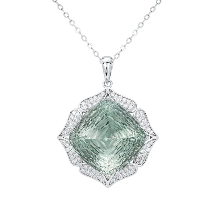 Necklaces Iris Of Trjegul 925 Sterling Silver Necklace with inlaid Amethyst Viking Trinkets
