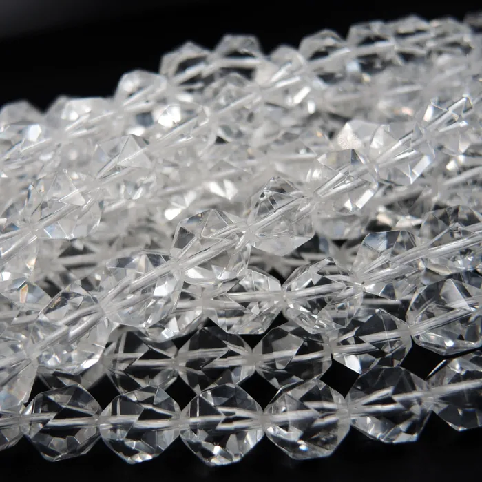 Rings Intrinsic Trading Faceted Quartz Beads Star Cut Geometric Stone 6mm 8mm 10mm 12mm 15 Strand