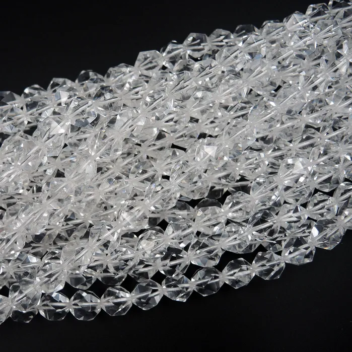 Rings Intrinsic Trading Faceted Quartz Beads Star Cut Geometric Stone 6mm 8mm 10mm 12mm 15 Strand