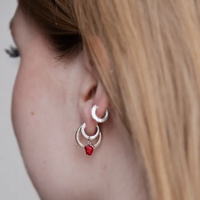 Suetables Charm Necklaces Strawberry Hoop Charm