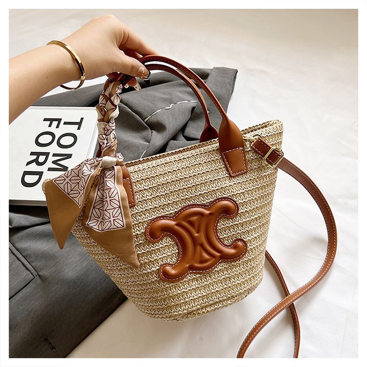 Bucket Bags | Teen Drawstring Raffia Calfskin Bucket Bag – Womens Bucket Bags Bucket Bags